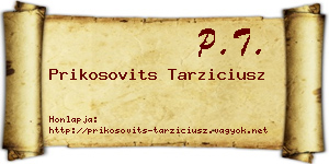 Prikosovits Tarziciusz névjegykártya